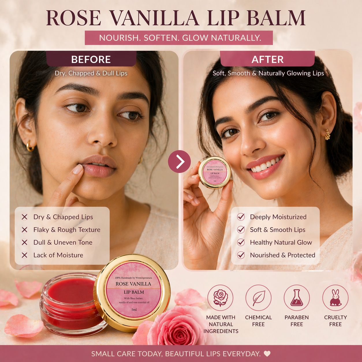 Rose Vanilla Lip Balm