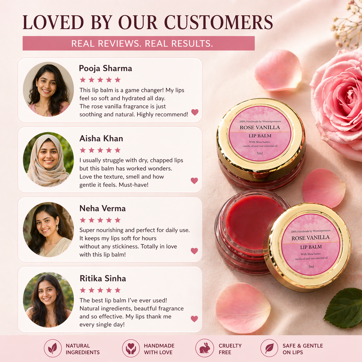 Rose Vanilla Lip Balm