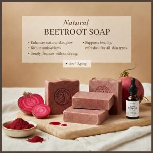 Home beetroot handmade soap